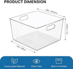 MOONEDGE 6-Pack 12x12x7 Extra Large Clear Plastic Storage Bins with Handles - Image 3