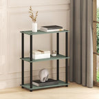 Furinno Turn-N-Tube Storage Shelves, 3-Tier Book Shelf, Corner Shelf, Toolless Open Shelves, for Organization and Storage, Living Room, Garage, Home Office, Sage Green by Furinno-FitsYourSpaceFitsYourBudget