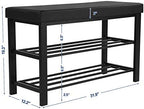 SONGMICS Shoe Bench, 3-Tier Storage Organizer, Foam Padded Seat - Image 3