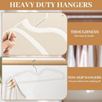 LemonRoad 36 Pack Short Neck Hangers Plastic Non-Slip, White - Image 3