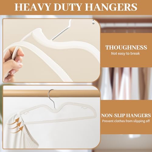 LemonRoad 36 Pack Short Neck Hangers Plastic Non-Slip, White - Image 3