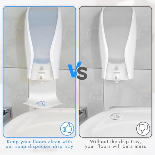 10PCS Dispenser Drip Tray Wall Mount Soap Dispenser Bracket,Laundry Detergent Drip Catcher Prevent Dripping and Spraying, Easy to Clean(White) - Image 2