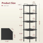 Tajsoon 5 Tier Corner Shelf Stand, Standing Corner Shelf Unit, Black - Image 6