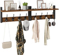 YMYNY Coat Rack Wall Mount with Shelf and Hooks, Rustic Brown UHWS001H-2 by High-qualityhomefurnishing