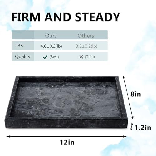 Real Natural Marble Tray for Bathroom, Vanity, Kitchen Counter & Desktop - Image 2