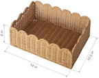 Scalloped Basket, Wicker Storage Baskets, Hand Woven Baskets for Shelves,Natural Baskets for Organizing (S+M) - Image 4