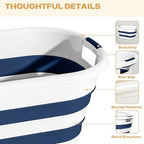 OOAMBB 43L(11.5Gallon) Collapsible Laundry Basket Plastic (Blue, 1 Pack) - Image 4