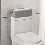 Vagusicc Wicker Storage Basket, Paper Rope Wicker Baskets with Handles, Toilet Paper Basket for Toilet Tank Top, Small Wicke Baskets for Organizing Shelves, 2-Pack, Grey - Image 3
