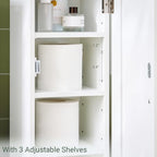 Haotian Toilet Paper Storage Cabinet, 7.8 x 9 x 39 in, White - Image 6
