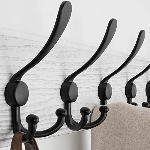 SKOLOO Coat Rack Wall Mounted - 38.3'' Long, Wooden, Heavy Duty, Rustic Coat Hooks for Wall, Wall Coat Rack with 10 Triple Hooks for Hanging Clothes, Jacket, Hat(Weathered White) - Image 6