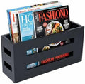 Magazine File Holder, Standing Wooden Magazine Rack, Desk Folder Organizer for Office & Bathroom-Black by Unknown