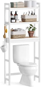 SONGMICS 3-Tier Bamboo Over The Toilet Storage, Adjustable Shelf, 66.9''H by SONGMICSbySONGMICSHOME