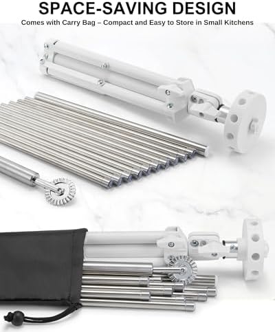 Pasta Drying Rack Collapsible, Large Noodle Dryer Foldable - Image 6