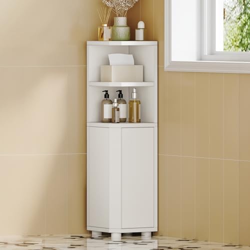 Hzuaneri Corner Cabinet, Small Bathroom Corner Cabinet with Doors by Hzuaneri