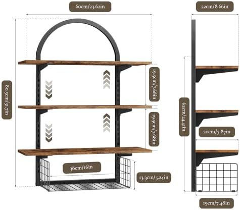 Floating Shelves Bathroom with Storage Basket,Decorative Wall Shelf - Image 2