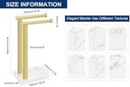 NearMoon Hand Towel Holder with Balanced Marble Base, SUS304 Stainless Steel Stand Towel Ring L Shape Hand Towel Rack Free-Standing Towel Bar for Bathroom Kitchen Countertop (Double Rod, Brushed Gold) - Image 2