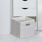 Household Essentials White Mix Set of 6 Open Fabric Cube Storage Bins, 11 x 11 - Image 2