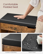 VASAGLE Storage Bench with Cushion, Shoe Bench, 11.8 x 39.4 x 17.3 Inches - Image 6