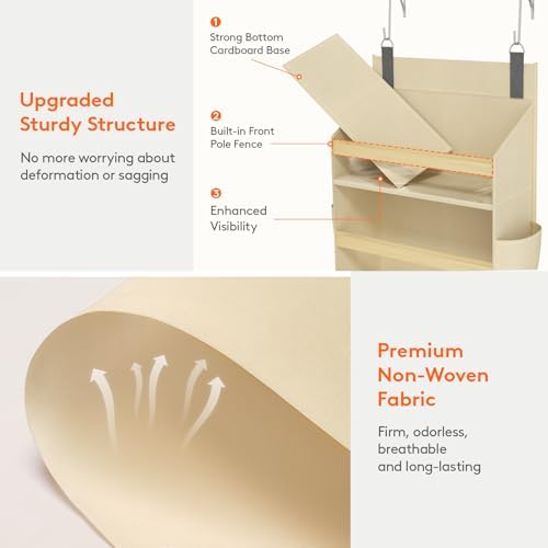 Lifewit 1 Pack Over the Door Organizer, 12 Section Hanging Storage, Beige - Image 5