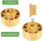 Utoplike Large Bamboo Rotating Pencil Holder, 360° Colored Pen Organizer - Image 7