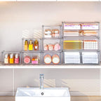 caktraie 6-Pack Acrylic Stackable Storage Drawers for Vanity, Desk, Bath - Image 6
