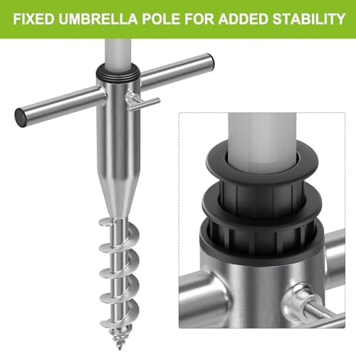 Beach Umbrella Sand Anchor for 1-2" Outdoor Umbrella Poles - Image 4