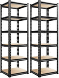 REIBII Storage Shelves for Pantry, Kitchen, 6 Tier Garage Shelving (Pack of 2) by REIBII