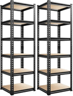 REIBII Storage Shelves for Pantry, Kitchen, 6 Tier Garage Shelving (Pack of 2) by REIBII