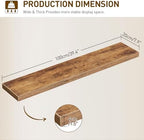 RALGEND Floating Shelves for Wall, 39.4" Long Wall Shelf Set of 3 with Invisible Bracket, 1.5" Thick Hanging Shelves Farmhouse Home Decor for Bathroom, Living Room, Bedroom Rustic Brown 10301BJP3BF - Image 3
