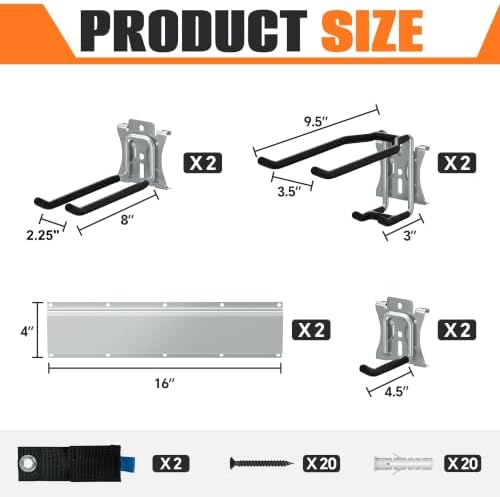 TORACK Wall Mount Garden Tool Organizer, Folding Chair Wall Hook, 32 in - Image 3