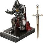 Medieval Armored Knight Pen Holder Figurine Paperweight Phone Stand Iron - Image 2