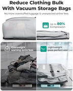 BAGSMART 2 Pack Travel Vacuum Storage Bags with Electric Pump, Gray - Image 4