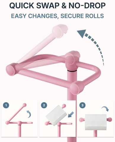RARXTR Toilet Paper Holder Stand with Heavy Stable Base No Tipping Pink - Image 3