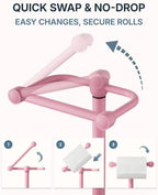 RARXTR Toilet Paper Holder Stand with Heavy Stable Base No Tipping Pink - Image 3