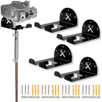 Upgraded Trimmer Rack Wall Mount - 8" Heavy Duty Weed Eater Hanger for Garage Wall, Garden Power Tool Holder Organizer Hooks for Grass Trimmer, Hedge Trimmer, Leaf Blower and Chainsaw, Black, 4 Pack by IULRTBA