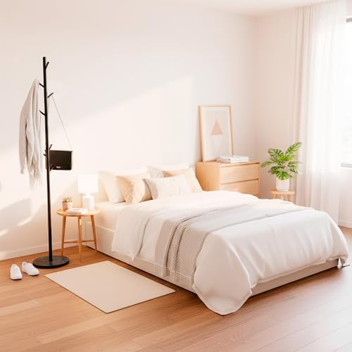 Coat Rack with Real Marble Base, Freestanding Metal Clothing Rack with 8 Hooks, Modern Hall Tree for Entryway, Bedroom & Office, Space Saving Coat Hanger Stand for Small Spaces (Black) - Image 7