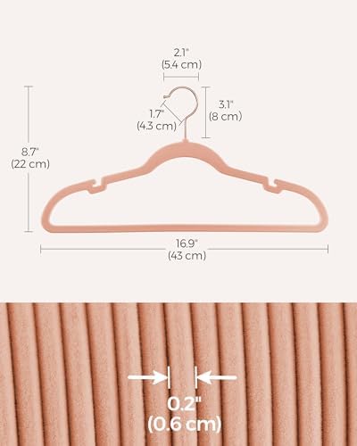 SONGMICS Velvet Hangers 50 Pack, Non-Slip Clothes Hangers, Space-Saving - Image 6