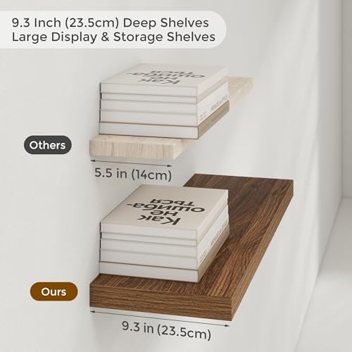 Floating Shelves for Wall, 48 inch Walnut Extra Long Wall Shelves - Image 4