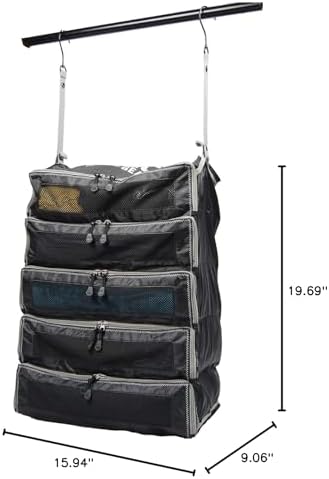 Pack Gear Hanging Suitcase Organizer - Our XL Hanging Luggage Organizer Perfectly Fits Any Suitcase - Our Packing Cubes For Travel Use Mesh Windows to Make Finding Any Outfit Easy (Black, XL) - Image 2