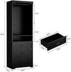 IRONCK Freestanding Closet System with Adjustable Shelves & 3 Drawers - Image 3