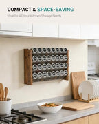 Spice Rack Organizer with 32 Glass Jars, for Cabinet Wall Mount Countertop - Image 6