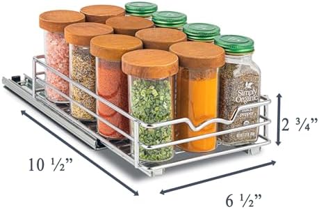 Pull Out Spice Rack for Cabinet, Spice Organizer 6-1/2"W x10-1/2"D x2-3/4”H - Image 3
