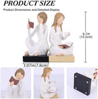 Unique Reading Figurine Book Ends - Book Lovers Gifts for Bookshelf Decorations for Women Readers, Graduates, Students, Teachers, Bookshelf Decor Home Decor for Shelves Desk Office Living Room - Image 3