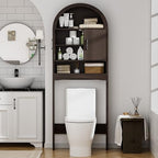 Spurgehom Arch Over The Toilet Storage Cabinet,Bathroom Organizer, Coffee - Image 3