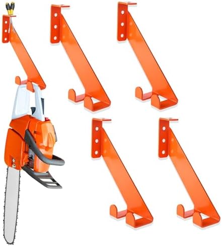 3 in 1 Chainsaw Holder 10" - Heavy Duty Chainsaw Wall Mount, 10 Gauge Steel Chain Saw Hanger for Garage Organization, Hefty Rack Storage Organizer for Chainsaw Accessories and Tools, 180lbs Capacity by IULRTBA