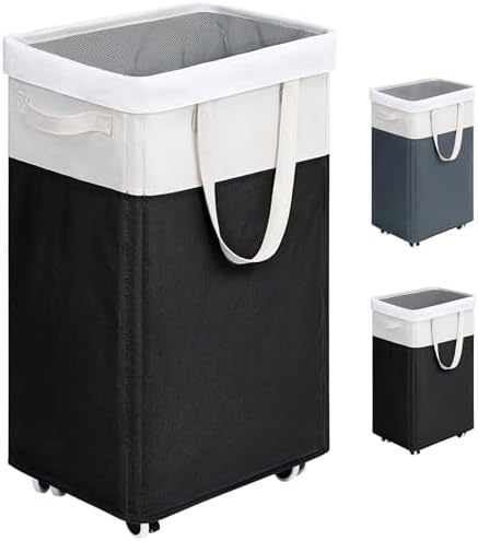 Goodpick 75L Laundry Hamper with Wheels & Removable Wash Bag for Dorm by Goodpick