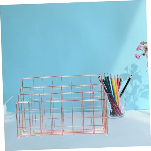 Desktop Mail Organizer File Sorter Iron Desk Paper Holder Rack - Image 5