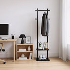 Coat Rack,Freestanding Hall Tree for Entryway Home Bedroom Office,Sturdy Wooden Coat Hanger Stand for Clothes Jacket Hats Bags(Black) - Image 6