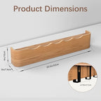 Coat Rack Wall Mount with Hidden Hooks, Wall Hooks with Shelf, Wall Key Holder Mount Wooden Shelf Entryway Hooks for Bedroom Bathroom for Hanging Coats Hats Bags Towels (Oak Wave-Shape, 5 Hooks) - Image 2