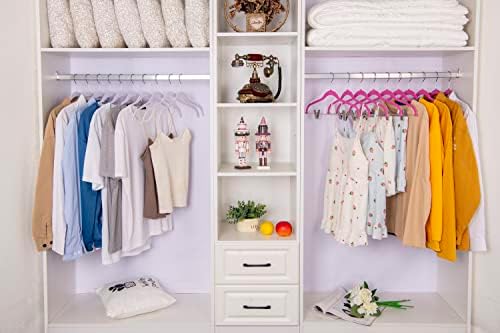 Quality Plastic 20-Pack Non Velvet Non-Flocked Thin Compact Skirt/Pant Hangers with Metal Clips for Skirts Pants Blouses Coats 360° Swivel Hook (Pink, 20) - Image 7